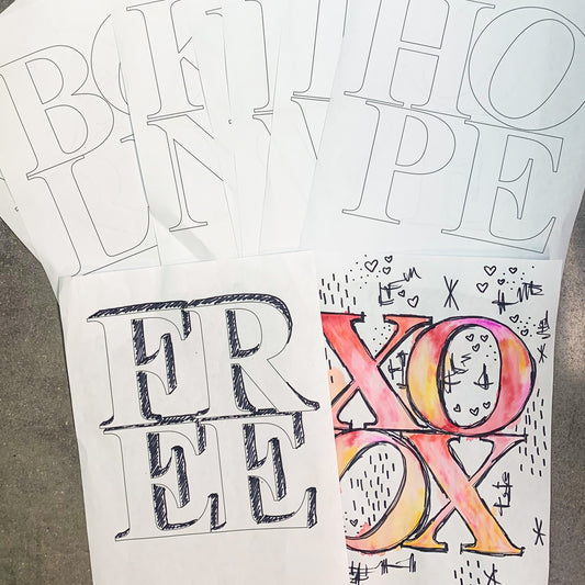 Robert Indiana-Inspired Stacked Word Art
