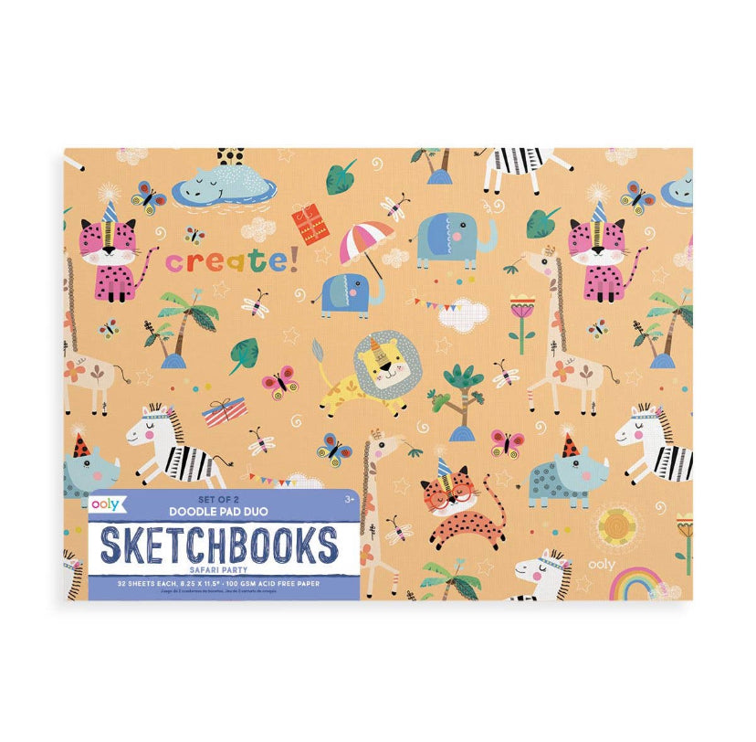 Doodle Pad Duo Sketchbooks: Safari Party-Set of 2
